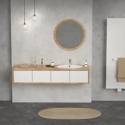 Lavabo salle de bain encastrable ovale évier en céramique blanc 570x195x485 mm