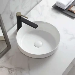 Lavabo semi-encastré CILIN SE céramique 36x12x36 cm blanc