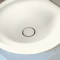 Lavabo semi-encastré POALGI résine Wraitom 64x14,5x42 cm blanc marfil série DAL