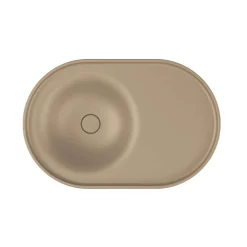 Lavabo semi-encastré POALGI résine Wraitom 64x14,5x42 cm beige albero série DAL