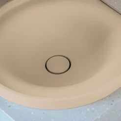 Lavabo semi-encastré POALGI résine Wraitom 64x14,5x42 cm beige albero série DAL