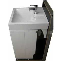 Lavabo spécial Machine À Laver Gpm2 - Siphon déporté dans le coin - 47cm de profondeur libéré sous la vasque - Pour machine à lave