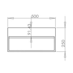 Lavabo Suspendu Carré - Solid Surface Blanc Mat - 50x50 cm - AllDay