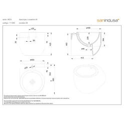 Lavabo suspendu cylindrique contemporain céramique traditionnelle SANINDUSA WCA blanc (robinet non inclus)