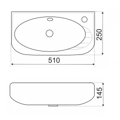 Lavabo suspendu ELFY 51 cm en ceramique