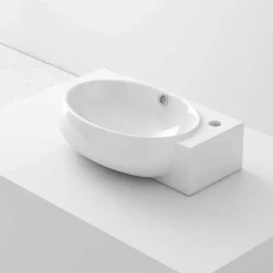 Lavabo suspendu OVAL-W céramique 43x12x28 cm blanc