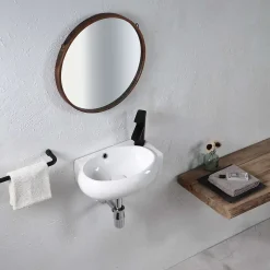 Lavabo suspendu OVAL-W céramique 43x12x28 cm blanc