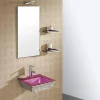 Lavabo suspendu verre rose et chrome Bubble - Rose