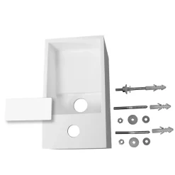 Lavabo suspendu 33x18x20,5cm avec espace de rangement en résine de synthèse - blanc mat - PB2046