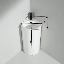 Lavabo Totem Angle 45x85 cm - Céramique - Laos