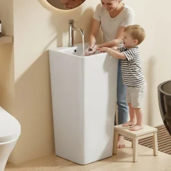 Lavabo Totem Colonne Blanc Carré Hauteur 83