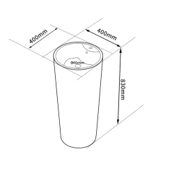 Lavabo Totem Design Rond et Épuré Blanc H83 - DILECI