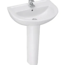Lavabo ULYSSE 2 60x47cm en grès avec trop-plein - PORCHER - Blanc - Sélection HLM