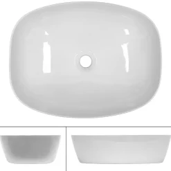 Lavabo vasque a poser en ceramique blanche Evier ovale salle de bain 505x385 mm