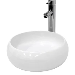 Lavabo vasque a poser salle de bain en ceramique rond 350 mm design moderne