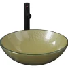 Lavabo vasque salle de bain diamètre verre transparent Helloshop26