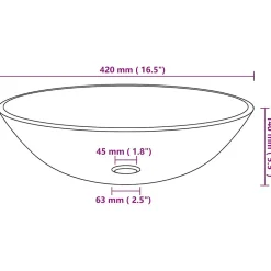 Lavabo vasque salle de bain diamètre verre transparent Helloshop26
