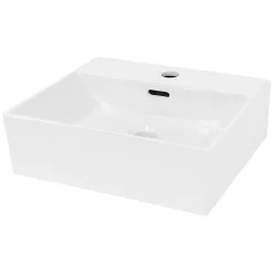 Lavabo vasque salle de bain en céramique suspendu / à poser angulaire 415x360mm