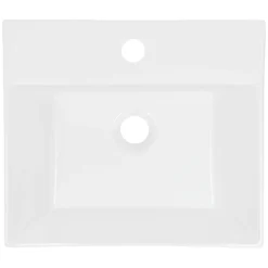 Lavabo vasque salle de bain en céramique suspendu / à poser angulaire 415x360mm