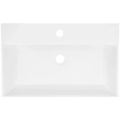Lavabo vasque salle de bain céramique suspendu/à poser rectangulaire 605x365 mm