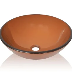 Lavabo verre trempe marron lavabo vasque verre transparent Helloshop26