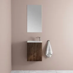 Lave main 40 cm chêne brun vieilli Aqualegno