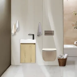 Lave main 40 cm chêne rustique clair Aquastretto