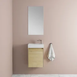 Lave main 40 cm chêne rustique clair Aquastretto