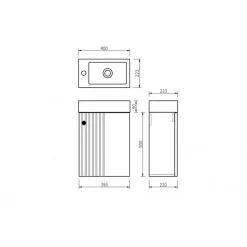 Lave main 40 cm effet chêne vieilli Aquapicolo
