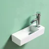 Lave main Rectangle Droite Céramique Blanc - 38x15 cm - Minimalist