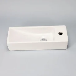 Lave main Rectangle Droite Céramique Blanc - 38x15 cm - Minimalist