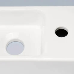 Lave main Rectangle Droite Céramique Blanc - 38x15 cm - Minimalist