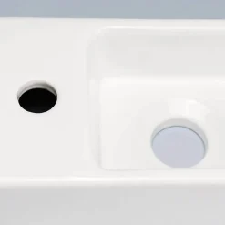 Lave main Rectangle Gauche Céramique Blanc 38x15 cm - Minimalist