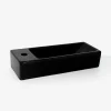 Lave main Rectangulaire Gauche Céramique Noire - 38x15 cm - Minimalist