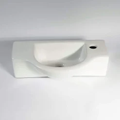 Lave Main Rectangulaire Sans trop Plein - Céramique - 45x25 cm - Arum
