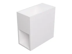 Lave main suspendu blanc en solid surface avec niche - Robinetterie à droite - 40 cm - PUMORI