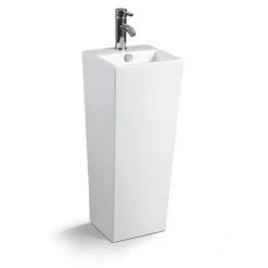 Lave Main Totem Carré - Céramique Blanc - 33x84 cm - Line
