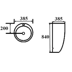 Lave Main Totem Rond - Céramique Blanc - 39x85 cm - Ove
