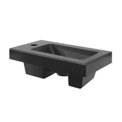 Lave mains céramique l.45 cm, noir, GoodHome Nira