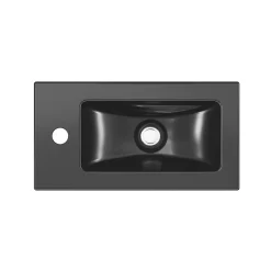 Lave mains céramique l.45 cm, noir, GoodHome Nira
