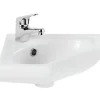 Lave mains d'angle mural céramique traditionnelle SANINDUSA 36x36 Sado blanc (robinet non inclus)