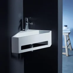 Lave mains d'angle scala pour wc en solid surface