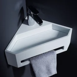 Lave mains d'angle scala pour wc en solid surface