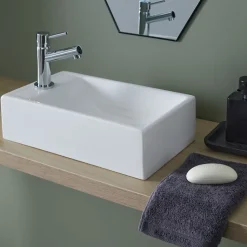 Lave mains rectangle blanc contemporain