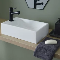 Lave mains rectangle blanc contemporain