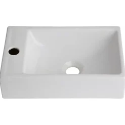 Lave mains rectangle blanc contemporain