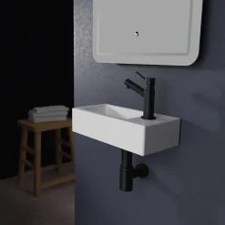 Lave mains rectangle design blanc