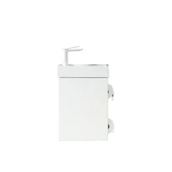 Lave-main salle de bain Aquaba 40 cm finition blanc laqué