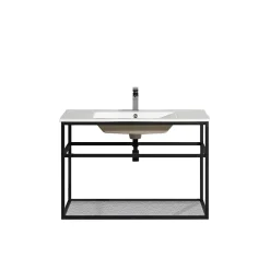 Lave-main salle de bain Aquafredo 90 cm finition métal noir