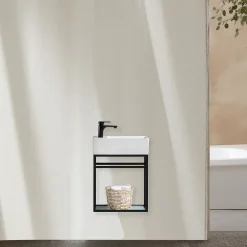 Lave-main salle de bain Aquafredo 50 cm finition métal noir
